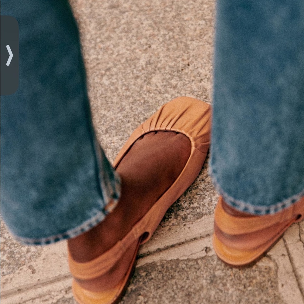 Sezane Mustard Tan Slingback Ballet Flats - Picture 3 of 7
